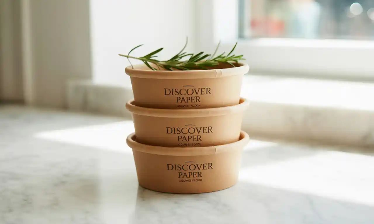 Paper Gourmet Food Container 90mm | Eco-Friendly Packaging